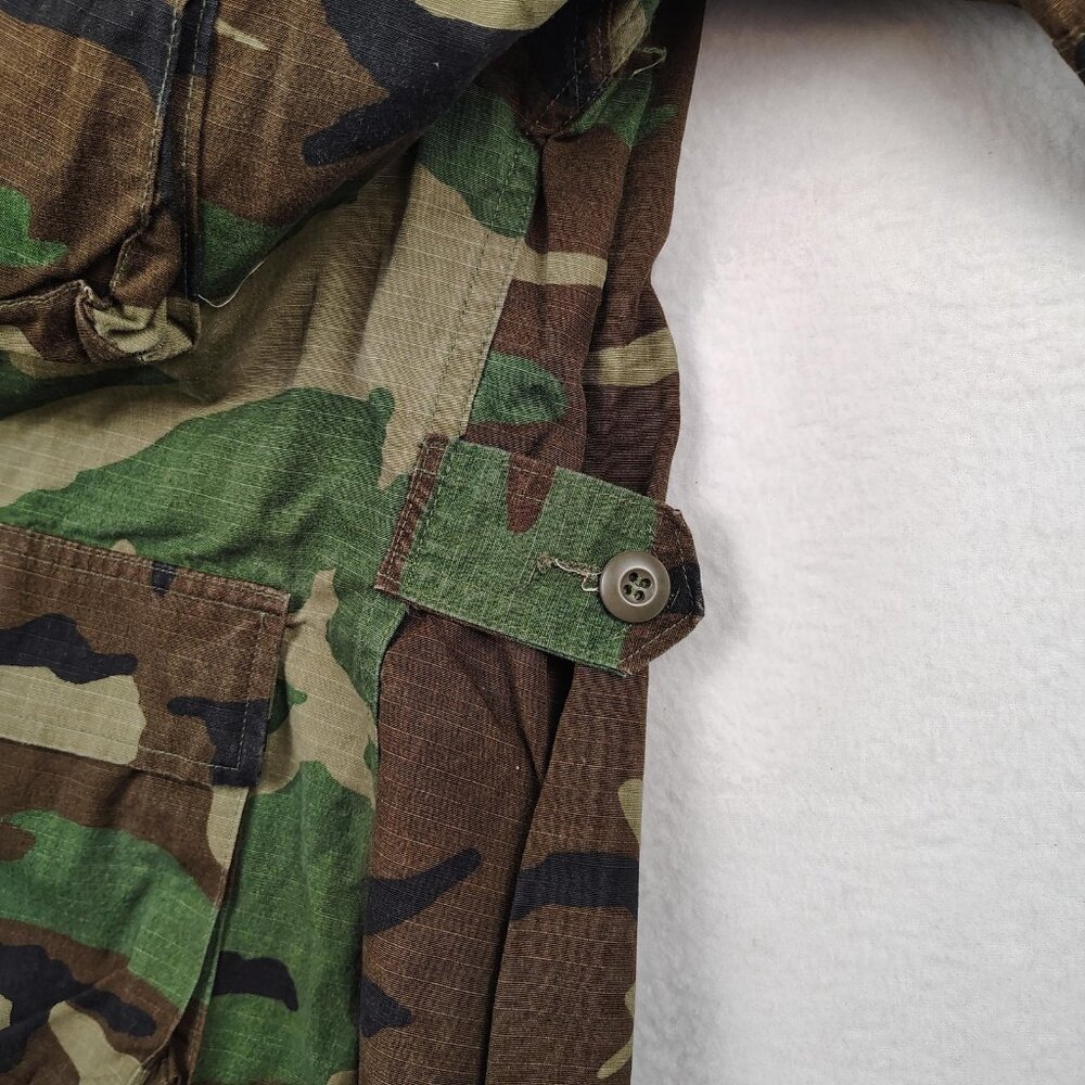 US Army BDU Jacket Mens Medium Short Woodland Camo Ripstop USGI Military Coat - Picture 6 of 10